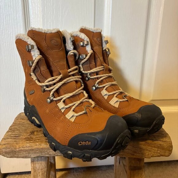 Oboz Women’s Bridger 7" Insulated Waterproof Boots Freeze Guard Cashew Size 8 - Picture 2 of 6